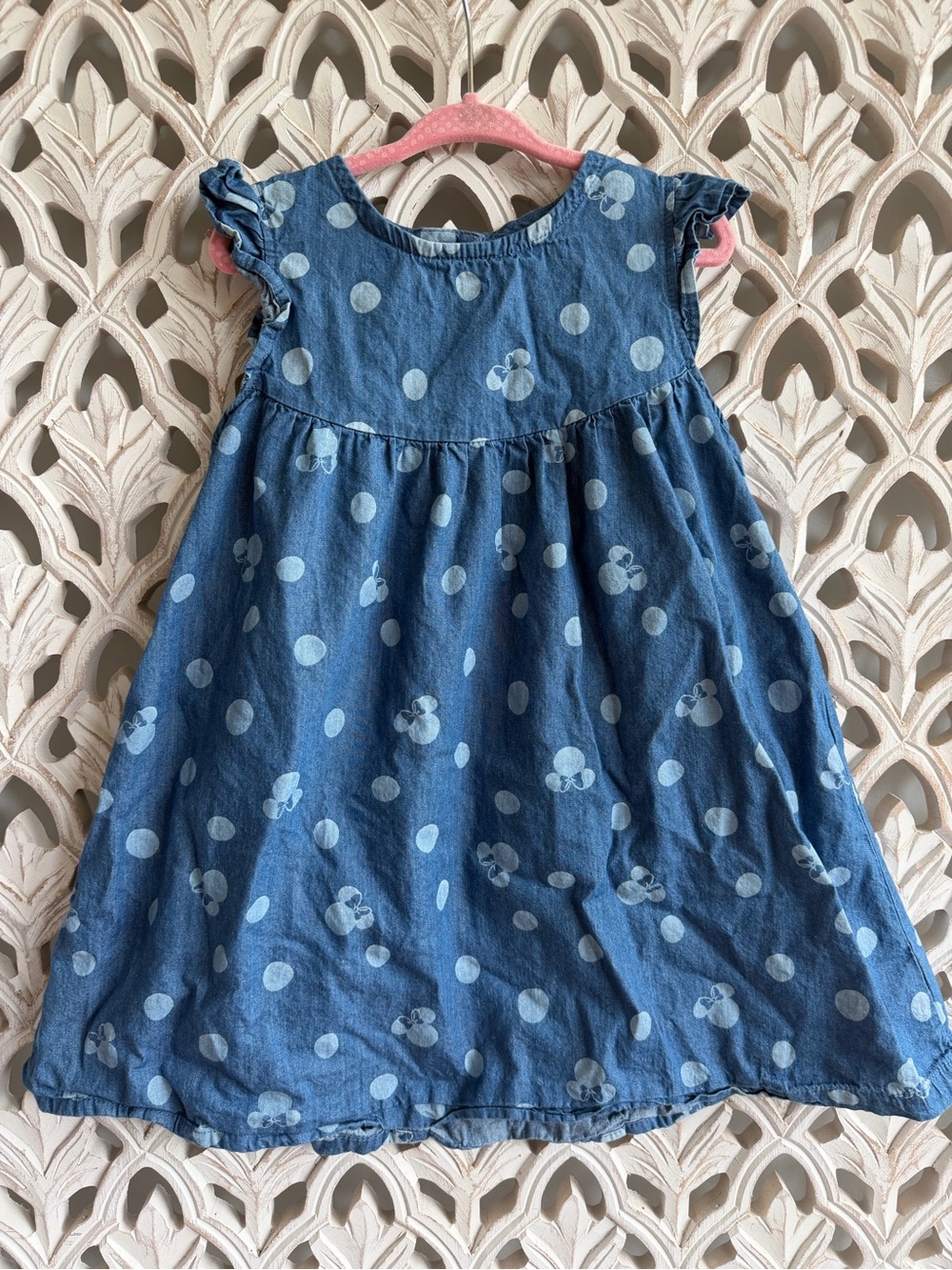 Disney Minnie Mouse Chambray Polka Dot Dress 4T